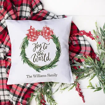 Joy To The World Personalized Christmas Pillow