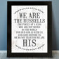 We Are His Personalized Family Print