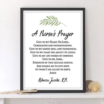 Personalized Nurse's Prayer Print