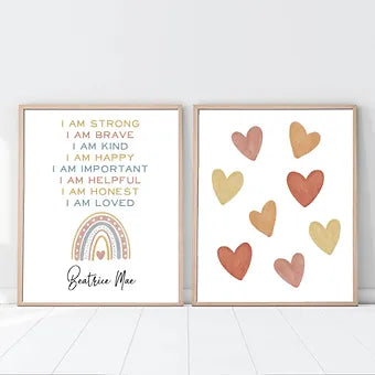 Personalized I Am Loved Set of 2 Prints