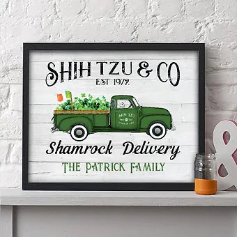 Shih Tzu & Co St. Patrick's Day Personalized Print