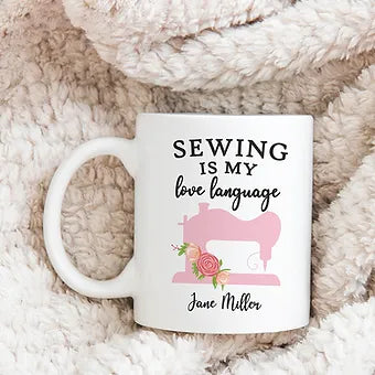 Personalized Sewing Is My Love Language Coffee Mug