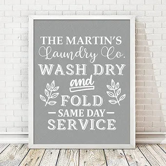Laundry Same Day Service Personalized Print