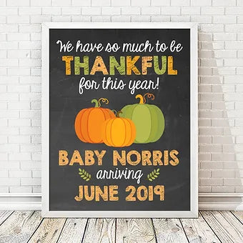 Thanksgiving Baby Announcement Print