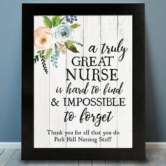 Personalized Floral Nurse Appreciation Print