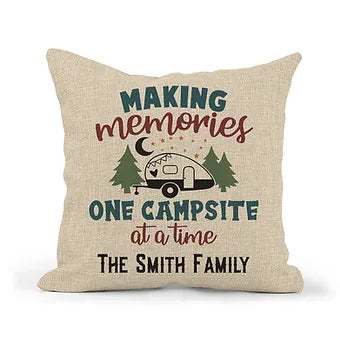 Personalized Making Memories One Campsite At A Time Pillow