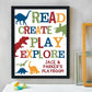 Personalized Read Create Play Explore Dinosaur Print