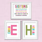 Personalized Set of Three Sister Prints