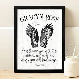 Personalized Wings Bible Verse Print