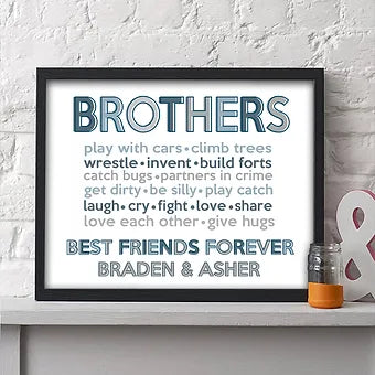 Personalized Brothers Best Friends Forever Print