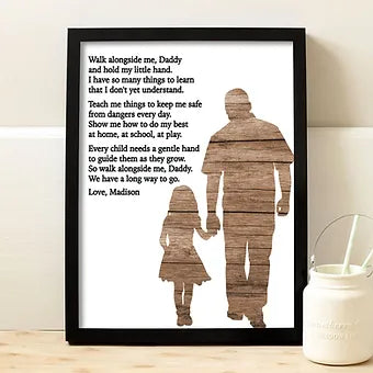Personalized Dad Walk Along Side Daughter Print