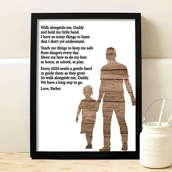 Personalized Dad Walk Along Side Son Print