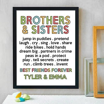 Personalized Brothers & Sisters Collage Print