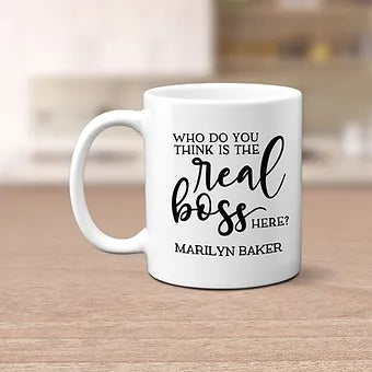 Personalized the Real Boss Here Mug