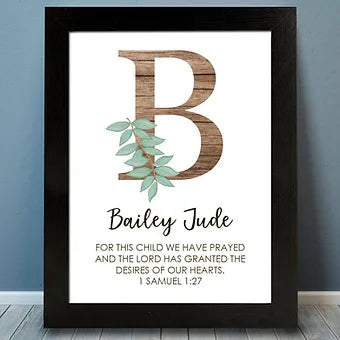 Personalized Bible Verse Monogram Wood Print
