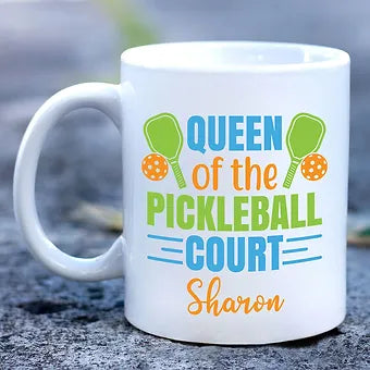 Personalized Queen of the Pickleball Court Mug