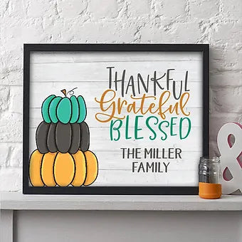 Personalized Thankful Grateful Blessed Fall Print