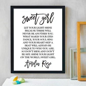 Personalized Sweet Girl Print