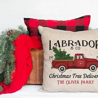 Personalized Labrador Christmas Pillow