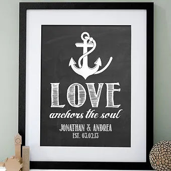 Love Anchors The Soul Personalized Anniversary Print