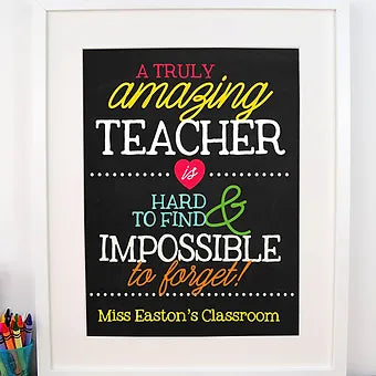 Truly Amazing Teacher Personalized Teacher Classroom Print