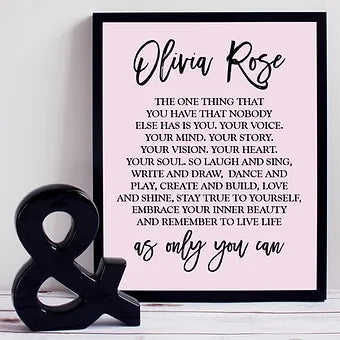 Personalized Pink Only You Can Name Print