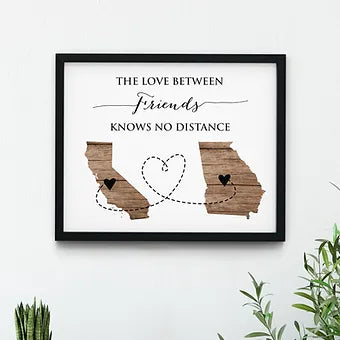 Two State Friends Personalized Print