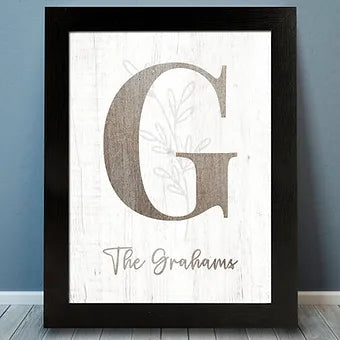 Rustic Personalized Laurel Monogram Fall Print