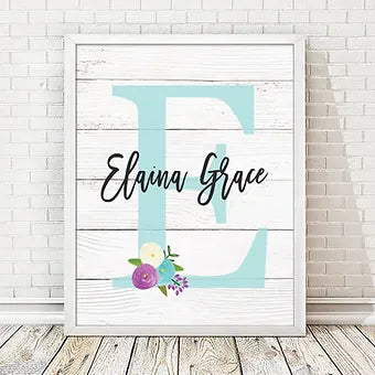 Personalized Rustic Monogram Print