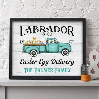 Personalized Labrador & Co. Easter Egg Delivery Print