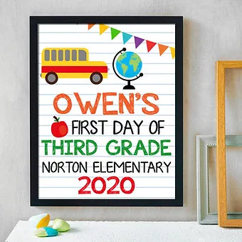 Personalized First Day Notebook Print