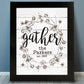 Gather Cotton Wreath Personalized Print