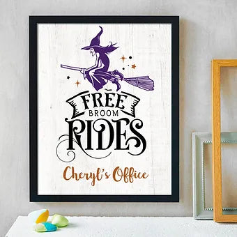 Free Broom Rides Personalized Halloween Print