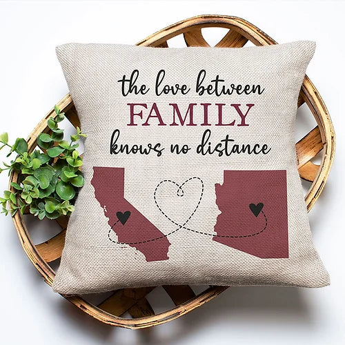 Personalized Long Distance Family Pillow