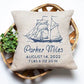 Personalized Sailboat Birth Announcement Pillow