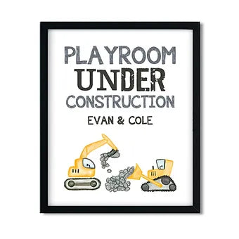 Personalized Playroom Under Construction Print