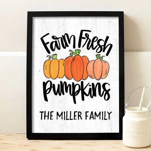 Personalized Farm Fresh Pumpkins Print