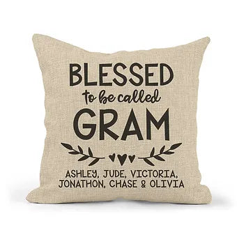 Personalized Blessed to be Called Gram Pillow