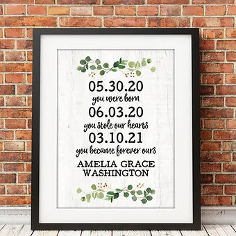 Personalized You Became Forever Ours Adoption Print