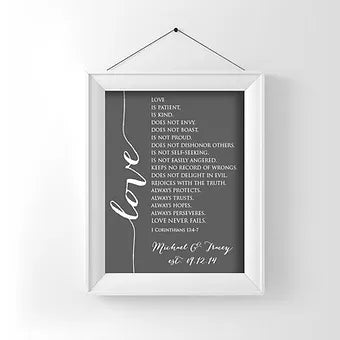 Love Is Patient Personalized Anniversary Print