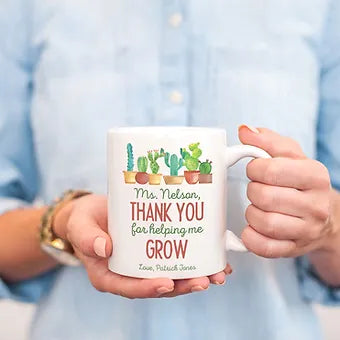 Thank You For Helping Me Grow Personalized Teacher Mug