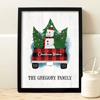 Personalized Snowman Christmas Print
