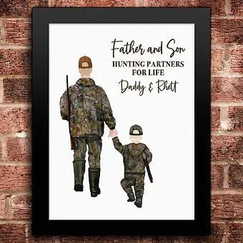 Father and Son Hunting Partners Personalized Print