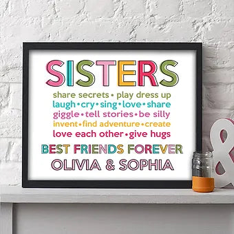 Personalized Sisters Best Friends Forever Print