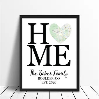 Personalized Hometown Map Print