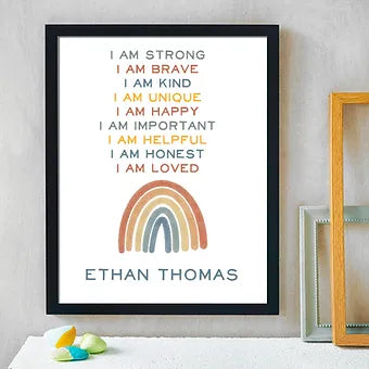 Personalized I Am Loved Pastel Rainbow Print