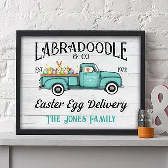 Personalized Labradoodle & Co. Easter Egg Delivery Print