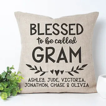 Personalized Blessed to be Called Gram Pillow