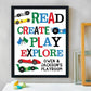 Personalized Read Create Play Explore Racecar Print