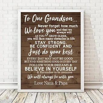To My Grandson Personalized Print